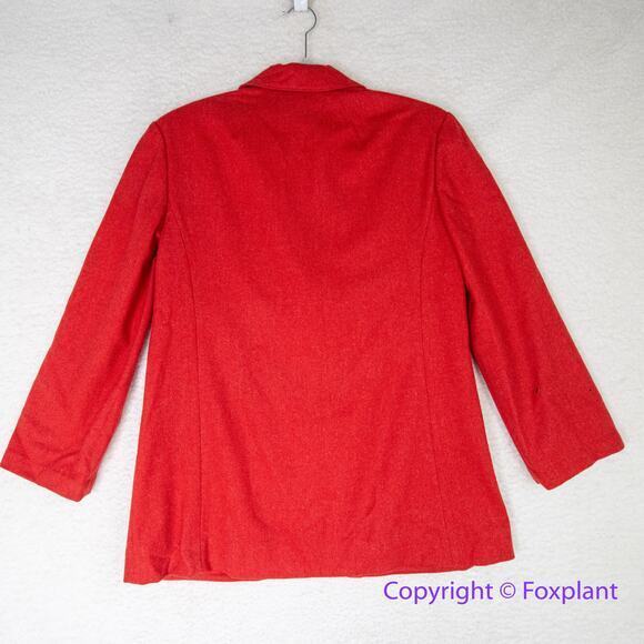 Vintage Pendleton *flawed* 100% Virgin Wool Women’s Red Blazer, size 12 - Picture 9 of 15
